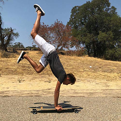 Person doing a handstand on a rimable skate board
