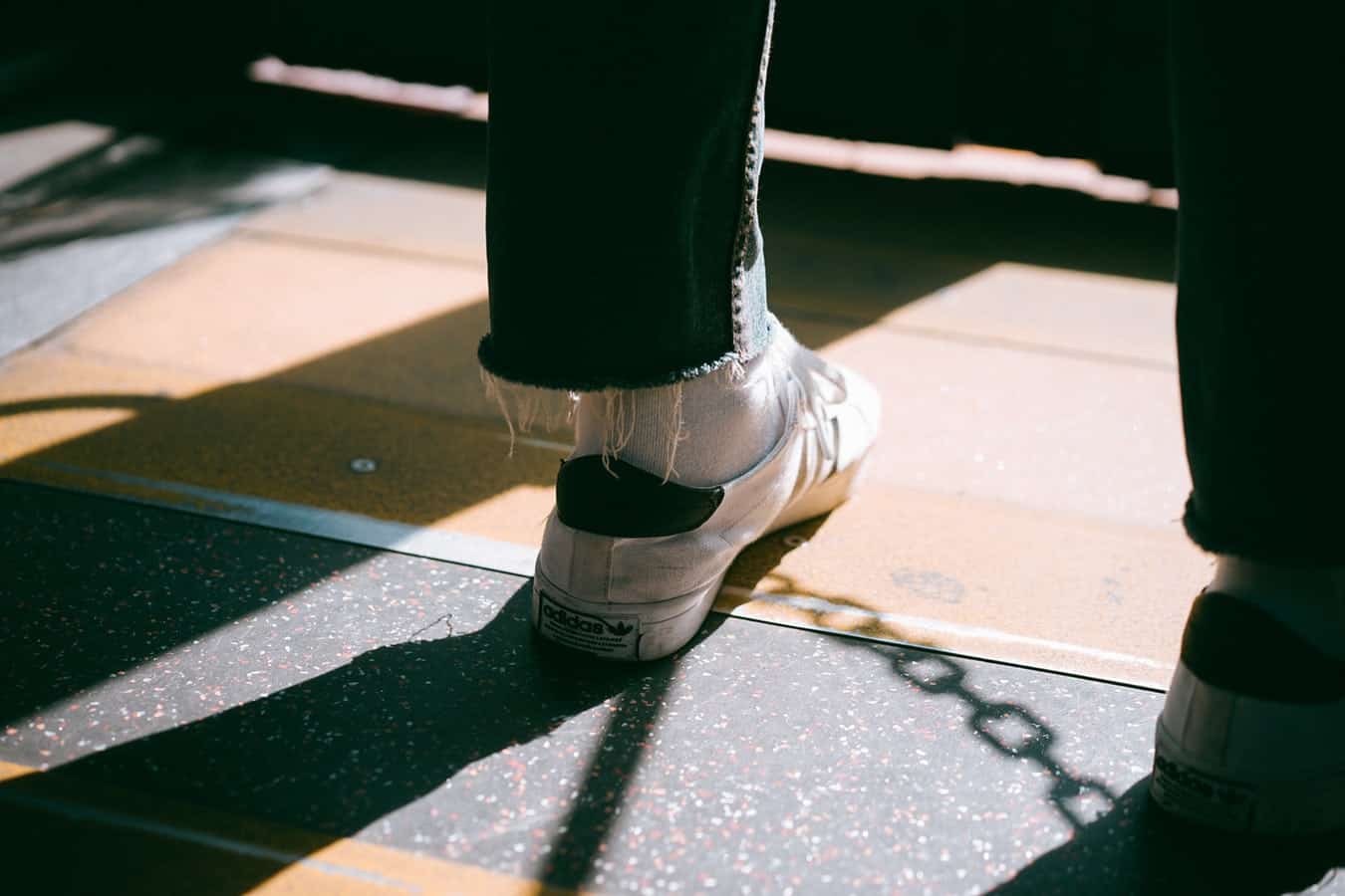 person wearing low cut skate shoes